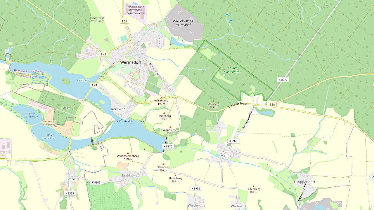 OSM Karte Wermsdorf und Umgebung